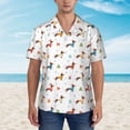 thumbnail image 2 of Honeii winter Snowflake Dachshund Print Men’s Hawaiian Shirt,Classic Button-Down Short Sleeve Shirt, for Beach, Vacation, and Outdoor Activities,XX-Large, 2 of 7