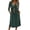 Dark Green, variant on Floral Dresses for Women Button Down V-Neck 3/4 Sleeve A-Line Swing Knee Length Midi Dress Casual Summer Beach Vacation Sundress with Pockets