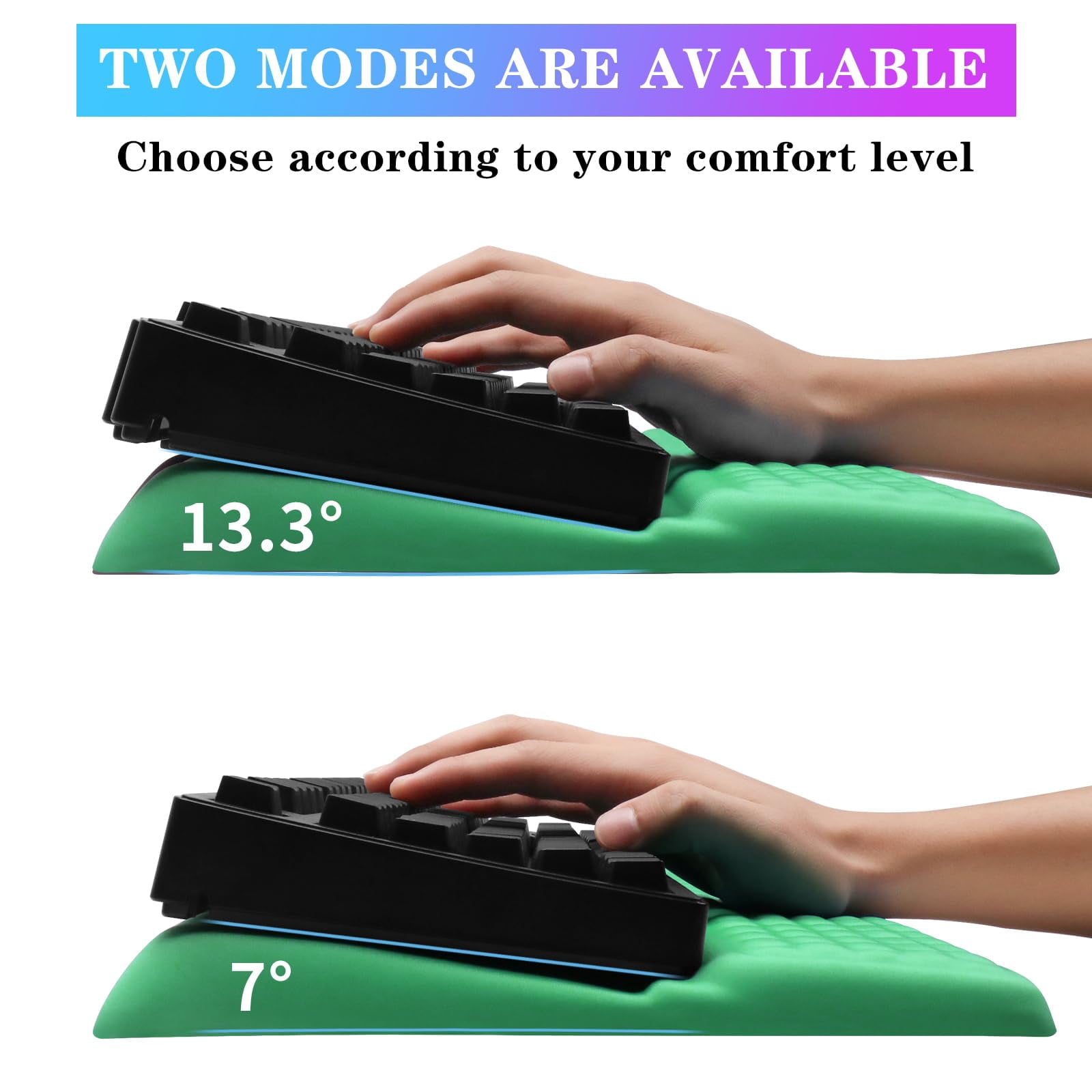 Computer Stand With Wrist Rest  Tilted Holder - Riser Pad Tray Support For Office Home Green