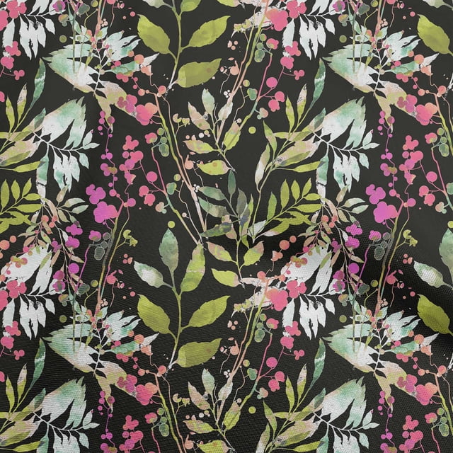 oneOone Georgette Viscose Rose Tissu Feuilles Couture Projets d'Artisanat Tissus Imprimés au Yard 42 Pouces Wide-RX