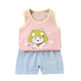 thumbnail image 2 of SDJMa Toddler Kids Baby Boys Girls Fashion Cute Sleeveless Vest Shorts Cartoon Print Casual Suit, 2 of 4