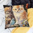thumbnail image 2 of Animals Throw Pillow Covers Lovely&nbsp;Pet Cat Decorative Pillow Covers Pink Lily Flower Floral Rustic Farmhouse, 2 of 5