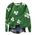 thumbnail image 6 of Felirenzacia St. Patrick’s Day Women’s Sweatshirt Shamrock Print Pullover Tops Festive Green Holiday Shirt Cozy Fleece Daily Outfit, Green,L, 6 of 7