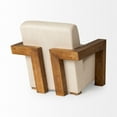 thumbnail image 5 of Sovereign II Cream Fabric Seat and Brown Wooden Frame Accent Chair, 5 of 7