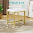 thumbnail image 3 of Small Vanity Stool, Cute Vanity Stools with Cushion, White Gold Makeup Vanity Chair for Small Spaces, Living Room, Bedroom, Bathroom, Entryway, Ottoman Foot Rest for Couch Sillas Modern, 3 of 16