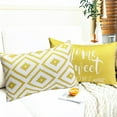 thumbnail image 3 of Decorative Throw Pillow Covers 12x20 Inch Yellow Pillow Covers for Couch Sofa Living Room Bedroom car,Farmhouse Outdoor Throw Pillow Cover,Modern Geometric Linen Square Throw Pillow Case Set of 4, 3 of 6