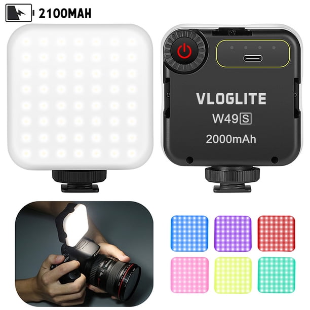 Luz de fotografía, luz LED RGB con batería integrada, modo RGB a todo color, luz de video portátil con temperatura de color ajustable para fotografía