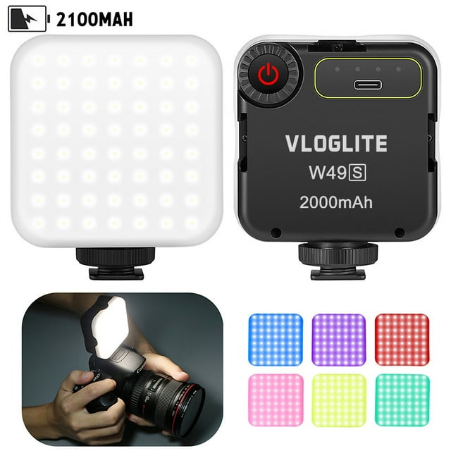 Luz de fotografía, luz LED RGB con batería integrada, modo RGB a todo color, luz de video portátil con temperatura de color ajustable para fotografía
