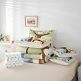 thumbnail image 6 of Manfei Cartoon Elephant Giraffe Monkey 7 Pieces Bedding Comforter Set for Preppy Children Kids,Kawaii Animal Full Bedding Set Lightweight,Cute Jungle Wildlife Fitted Sheet Flat Sheet, 6 of 8