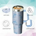 thumbnail image 3 of 40oz Dolphin Stainless Steel Tumbler with Handle and Straw, Gothic Heart Insulated Cup, Goth Travel Coffee Mug Water Bottle with Lid and Straw, Skull Lovers Women Gifts, 3 of 6