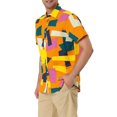 thumbnail image 4 of Unique Bargains Men's Summer Shirts Short Sleeve Irregular Geometric Button Down Shirt, 4 of 5