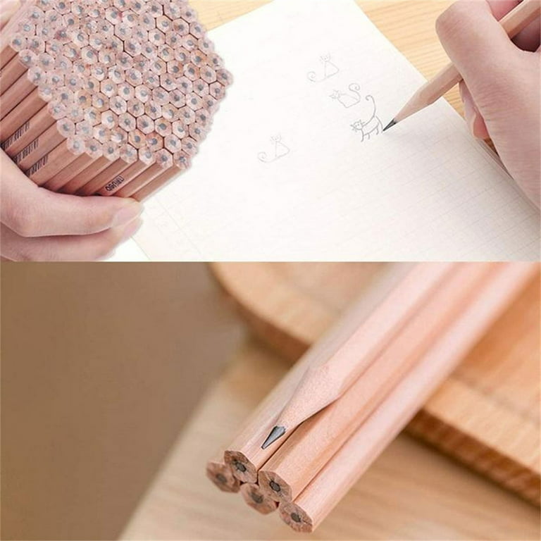 Mouliraty Drawing Pencils for Kids, Pencils Made of Pure Handmade Logs Children's Stationery Creative Environmental Painting Tools, Size: 17.7