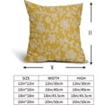 thumbnail image 4 of Yellow Floral Pillow Covers 16x16 Set of 2 Brown Cream Vintage Flower Block Print Pattern Decorative Throw Pillowcases Outdoor Rustic Farmhouse Square Cushion Cases Decor for Home Couch Sofa Bed, 4 of 7