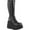 Black Stretch Vegan Leather, variant on Women's Demonia Shaker 65 Knee High Wedge Heel Boot
