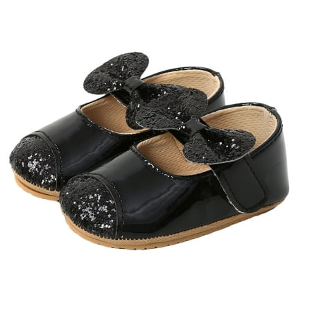 

Kuriozud Baby Princess Shoes Sequins Bowknot Walking Shoes Footwear Prewalker 0-18 Months