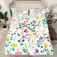 thumbnail image 2 of Castle Fairy Colorful Flowers 4pcs Bed Sheets for Boys Girls,Chic Floral Blossoms King Sheets,Retro Vintage Aesthetic Super Cozy Sheet Set,Ultra Soft Home Decor, 2 of 7