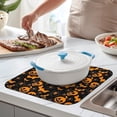 thumbnail image 2 of Halloween Pumpkins Bats Spiders and Skulls Dish Drying Mat for Kitchen 1 Pack, Ultra Absorbent Microfiber Dishes Drainer Mats,16x18in(41x46cm), 2 of 6