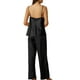 thumbnail image 3 of Conjunto de pijama de satén para mujer INSPIRE CHIC, top de tirantes con cuello de cowl y pantalones largos, ropa de descanso de seda, pijama L negro, 3 of 6