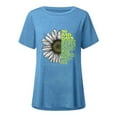 thumbnail image 3 of Mode Femme Décontractée Imprimé Col Rond T-shirt Manches Courtes Ample Blouse Pull, 3 of 5