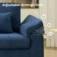 thumbnail image 3 of 79" Modern Deep Seat Sofa for Living Room with Adjustable Armrests & USB/Type-C Charging Ports ,3-Seater Loveseat for Apartment, Home Office, 3 of 8