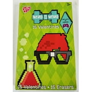 Paper Magic - Nerd Is The Word - 32 CT Valentines & Erasers