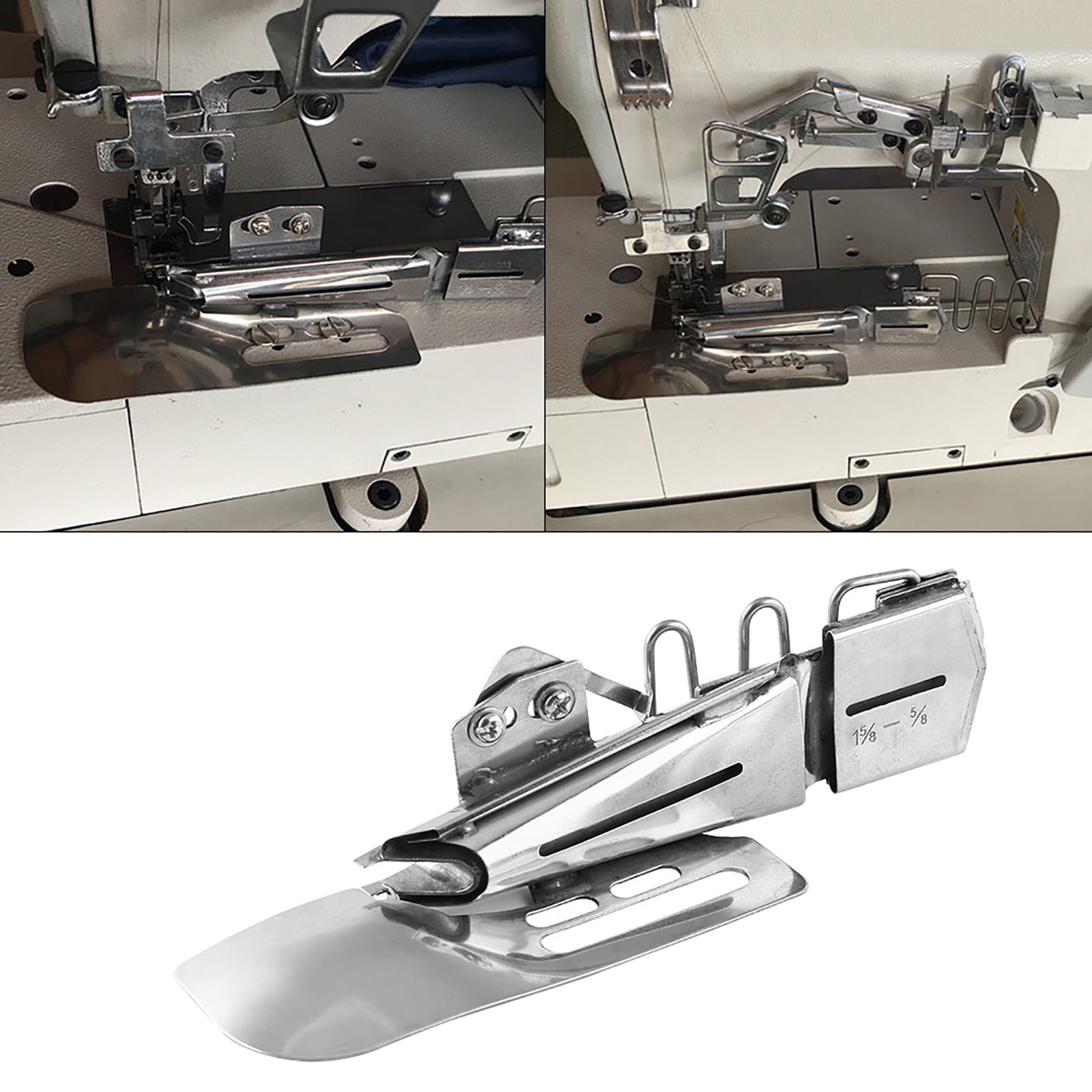 Metal Binding Attachment For Sewing Machines - Flat Seamer Folder For 2 Or 3 Needle Flat Lock Machines, 1-3/8 To 1/2 Inch
