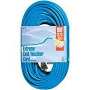 Woods 2436 16/3 100' Blue Outdoor Cold-Flexible Sjtw Extension Cord with Lighted End