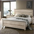 thumbnail image 3 of Bedroom Set, 3-Piece King Industrial Chic White Wash Solid Wood with 2 Nightstands | Wood | Standard Beds, 3 of 6