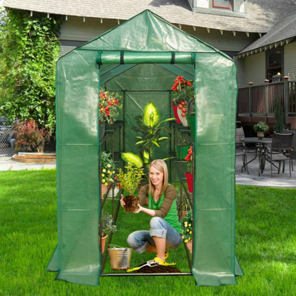Ogrow Extra Large Heavy Duty WalkIn 2 Tier 12 Shelf Portable Lawn and