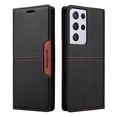 thumbnail image 4 of For Samsung Galaxy S21 Ultra Flip Wallet Case,[RFID Blocking]PU Leather Magnetic Folio Cover,With Card Slots,Flip Folding Kickstand,Shockproof TPU Anti-fall Rugged Phone Case Cover,Black, 4 of 9