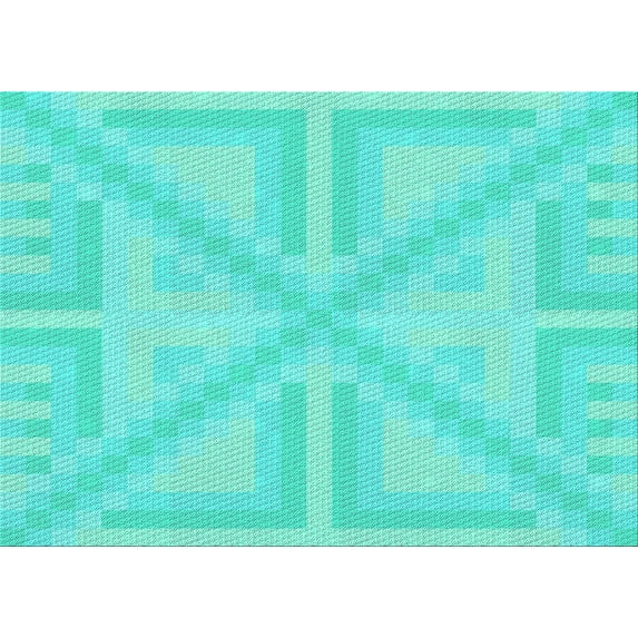Ahgly Company Machine Washable Indoor Rectangle Transitional Dark Turquoise Green Area Rugs, 4' x 6'