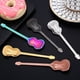 thumbnail image 4 of 5 cucharas de café creativas de acero inoxidable con forma de guitarra multicolor, 4 of 5