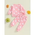 thumbnail image 6 of Suagox Toddler Boys Girls  2Pcs Fall Clothes Set Halloween Outfits Ghost Print Long Sleeve Sweatshirts and Long Pants for 0-24 Months and 2-3 Years Old Baby, 6 of 9