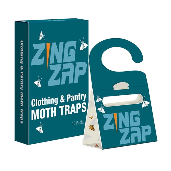 Moth Trap 10-Pack, Slowly Releases Enhanced 2X Pheromones, Lures, Trap & Kill Pantry & Clothes Moths, Food, Wardrobe & Dresser Moth Treatment & Prevention, Odorless, Safe & Eco-Friendly