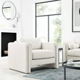 thumbnail image 2 of Armchair Accent Chair, Ivory White, Fabric, Living Kitchen Cafe Bistro Hospitality Restaurant, Modern Contemporary HB34793, 2 of 9