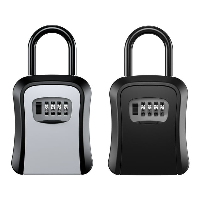 ORIA Key Lock Box, Wall Mounted Outdoor Waterproof Key Lock Box 4 Digit Combination Key Storage Box for Home Indoor Outdoor