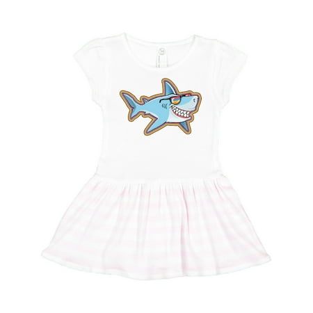 

Inktastic Super Suave Shark with Vintage Sunglasses Gift Toddler Girl Dress