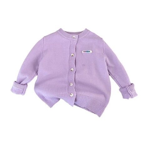 

Jdefeg Toddler Sweatshirt Girls Babys Kids Toddler Girls Boys Spring Winter Long Sleeve Solid Thick Knit Sweater Pullover Tops Coat Cardigan Clothes Girl Toddler Summer Clothes 2T Cotton Purple 130