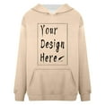 thumbnail image 6 of UJNDER Plus Size Hoodies for Women Solid Color Pocket Pullover Long Sleeve Casual Autumn Winter Beige XXL, 6 of 9