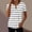 Gray, variant on Guluxicc V Neck T Shirts for Women Short Sleeve Stripe Printed Half Zipper Cozy Fit Tops Spring Summer Womens Shirts