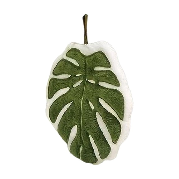 Leaf Shaped Hand Towels Hanging Kitchen Towels with Hanging Loop Absorbent, and Lint-Free for Bath Kitchen White