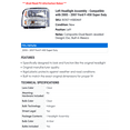 thumbnail image 2 of Left Headlight Assembly - Compatible with 2005 - 2007 Ford F-450 Super Duty 2006, 2 of 2
