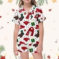 thumbnail image 2 of WEAIXIMIUNG Ensemble de Pyjama Décontracté pour Enfants de Noël Imprimé, Chemise à Col Boutonnée à Manches Courtes et Short 8-9 Ans, 2 of 5