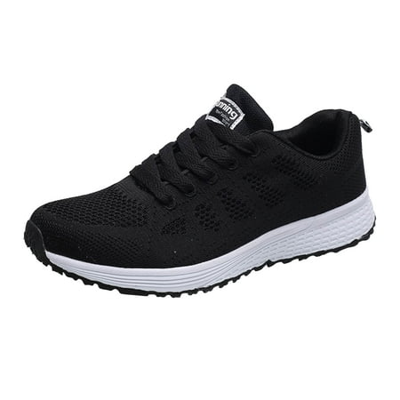 

EQWLJWE 2022 Spring Autumn Sneakers Flying Woven Sports Shoes Women s Breathable Mesh Casual Flat Bottom Light Shoes Deals Discount Clearance