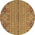 thumbnail image 1 of Ahgly Company Indoor Round Abstract Brown Modern Area Rugs, 4' Round, 1 of 4