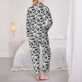thumbnail image 6 of Wukai Black White Halloween Print Women's Pajama Set - Soft Long Sleeve Sleepwear for Comfort and Style-Medium, 6 of 9