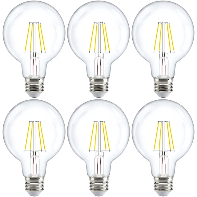 Bombillas LED Sunco G25 de filamento Edison Globe, 5 W, paquete de 6