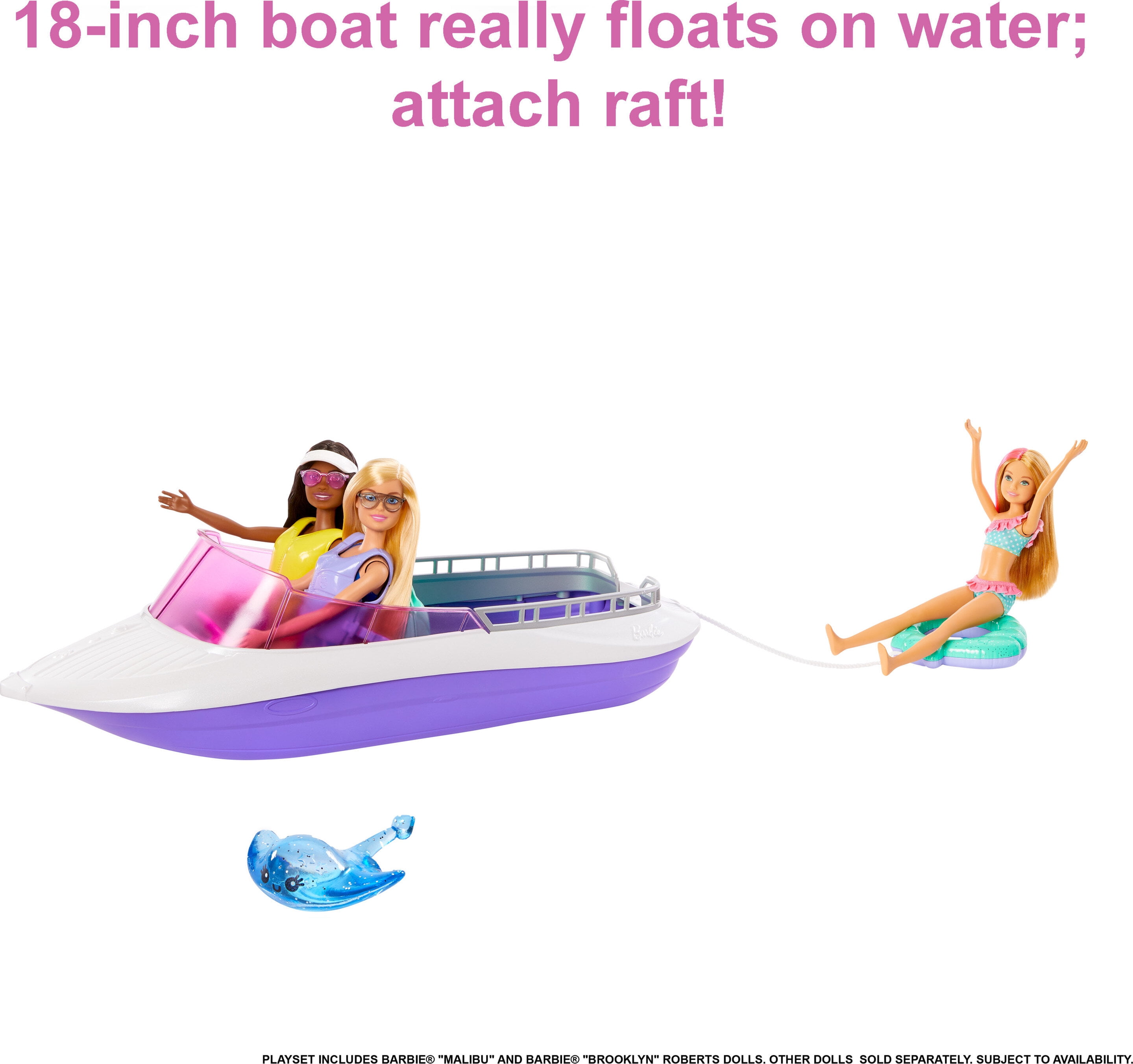 Barbie Mermaid Power "Malibu" and "Brooklyn" Dolls with Boat Playset and Ocean Accessories