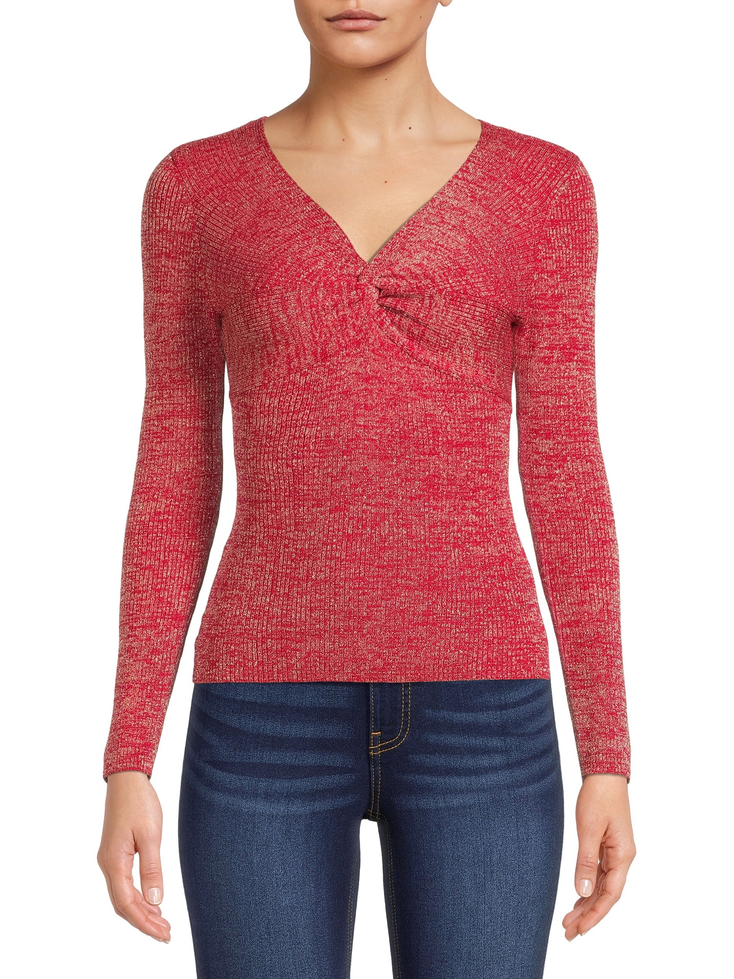 No Boundaries Juniors Twist Front Sweater