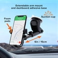 thumbnail image 2 of Armor All Car Phone Mount, Dashboard and Windshield Suction Phone Holder with 6-Inch Extendable Arm, 2 of 9